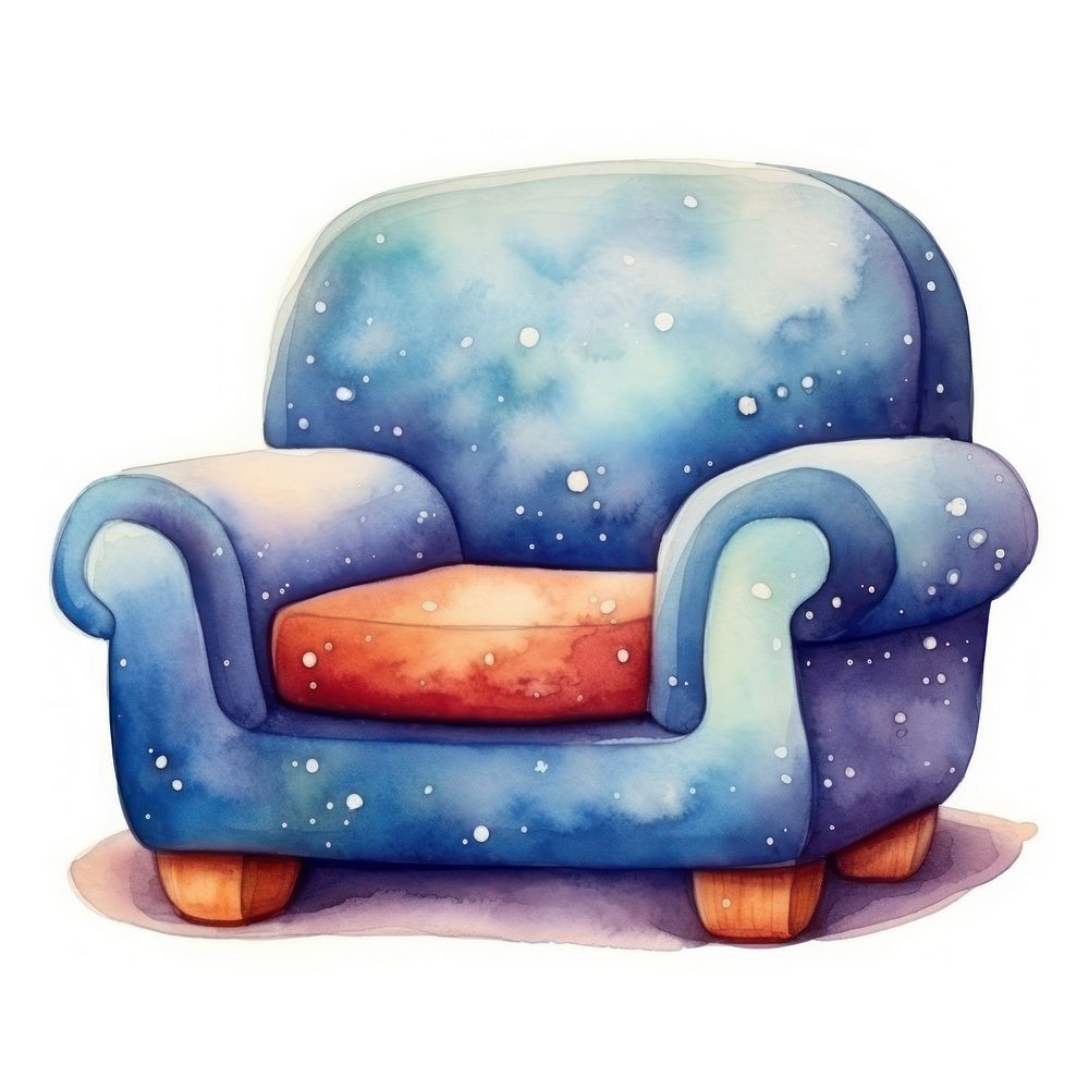 Furniture in Watercolor style furniture armchair star.