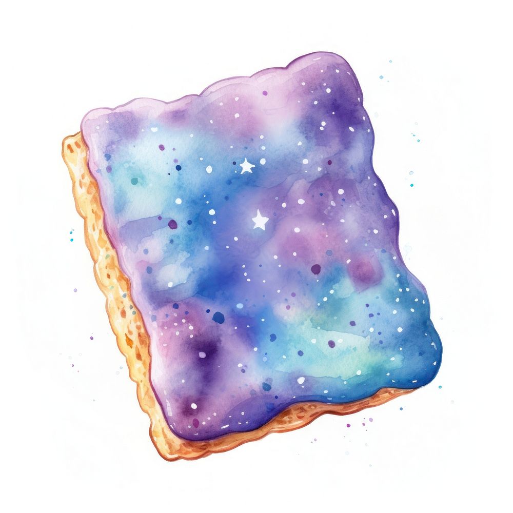 Galaxy cookie in Watercolor food star white background.