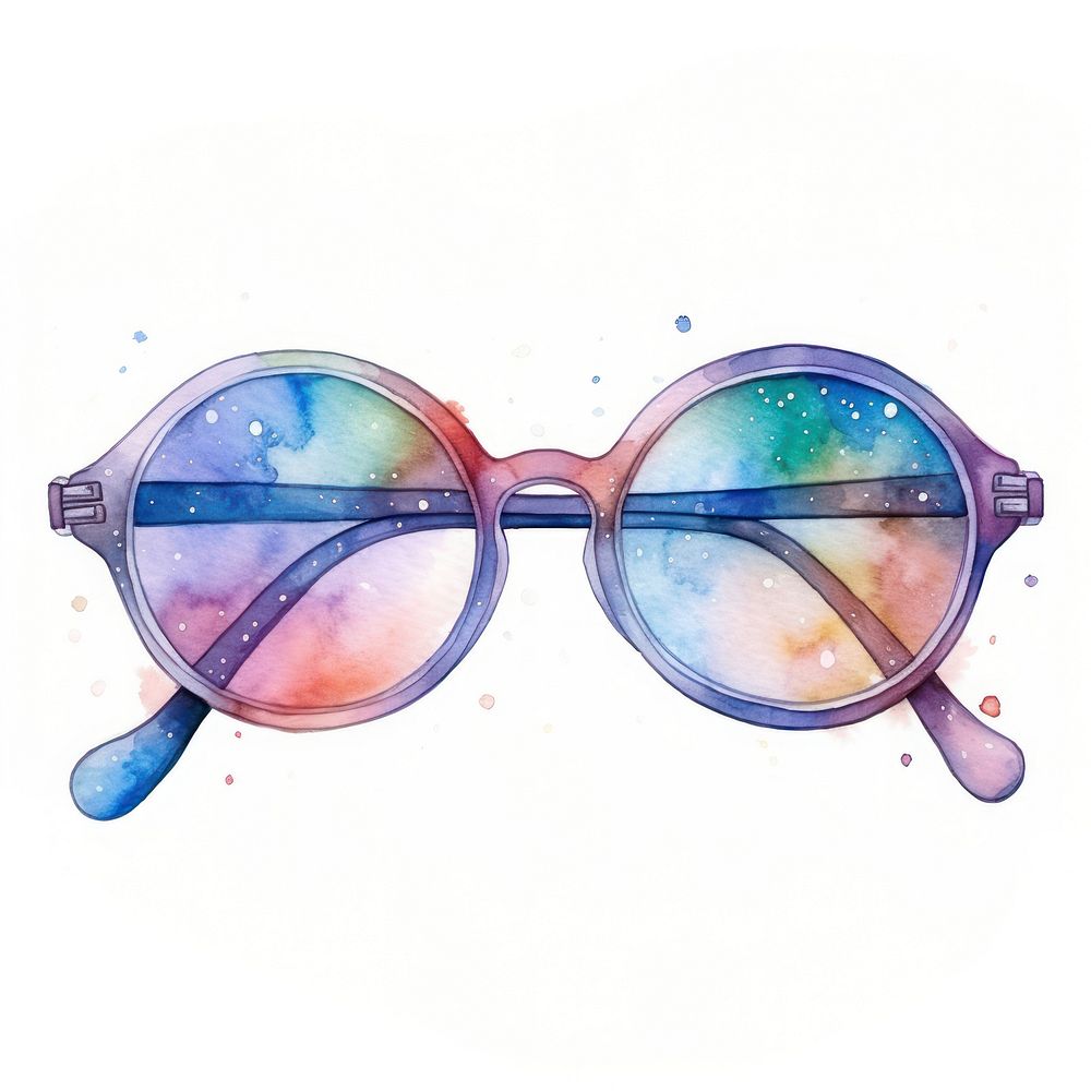 Glasses in Watercolor style sunglasses white background accessories.