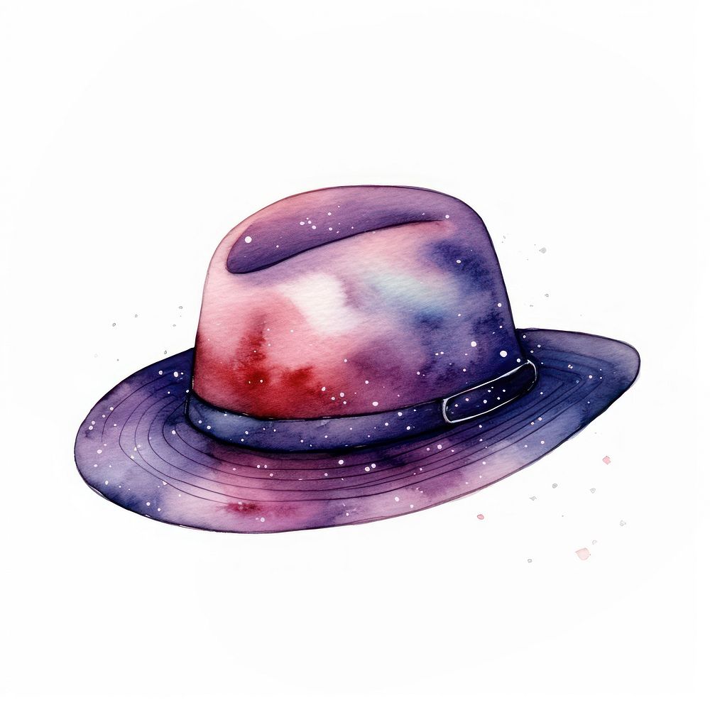 Hat in Watercolor style galaxy star astronomy.