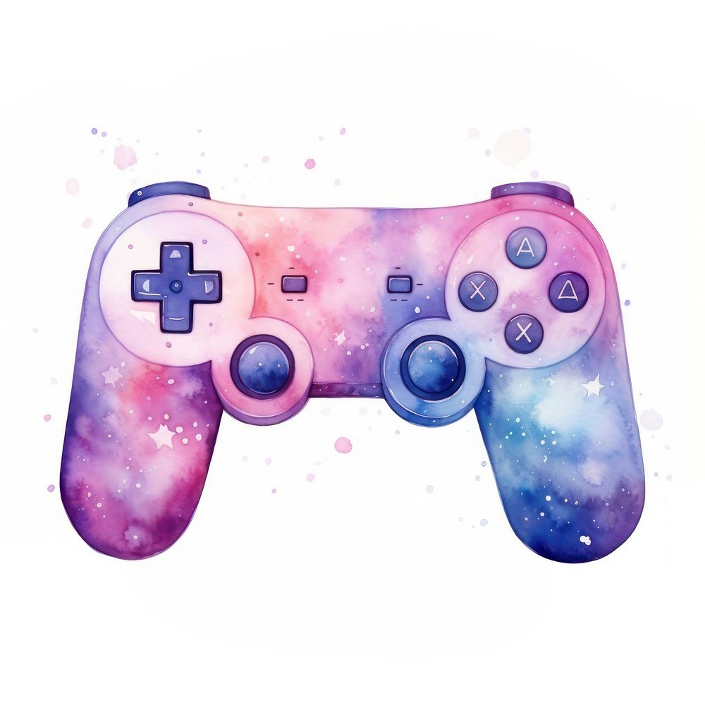 Joystick in Watercolor style white background electronics technology.