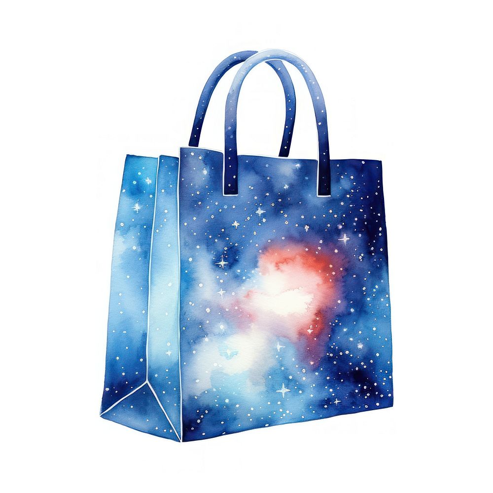 Shopping bag in Watercolor handbag galaxy star.