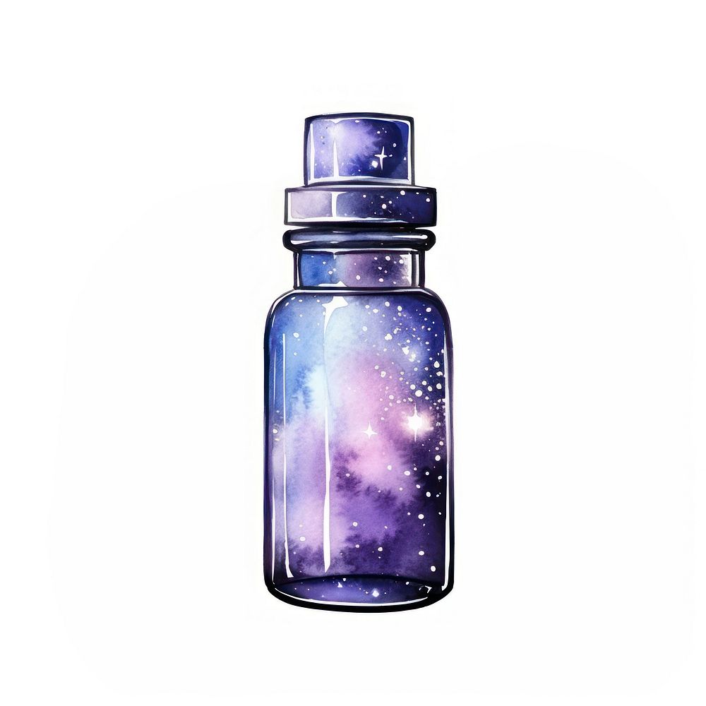 Skincare bottle in Watercolor perfume galaxy glass.