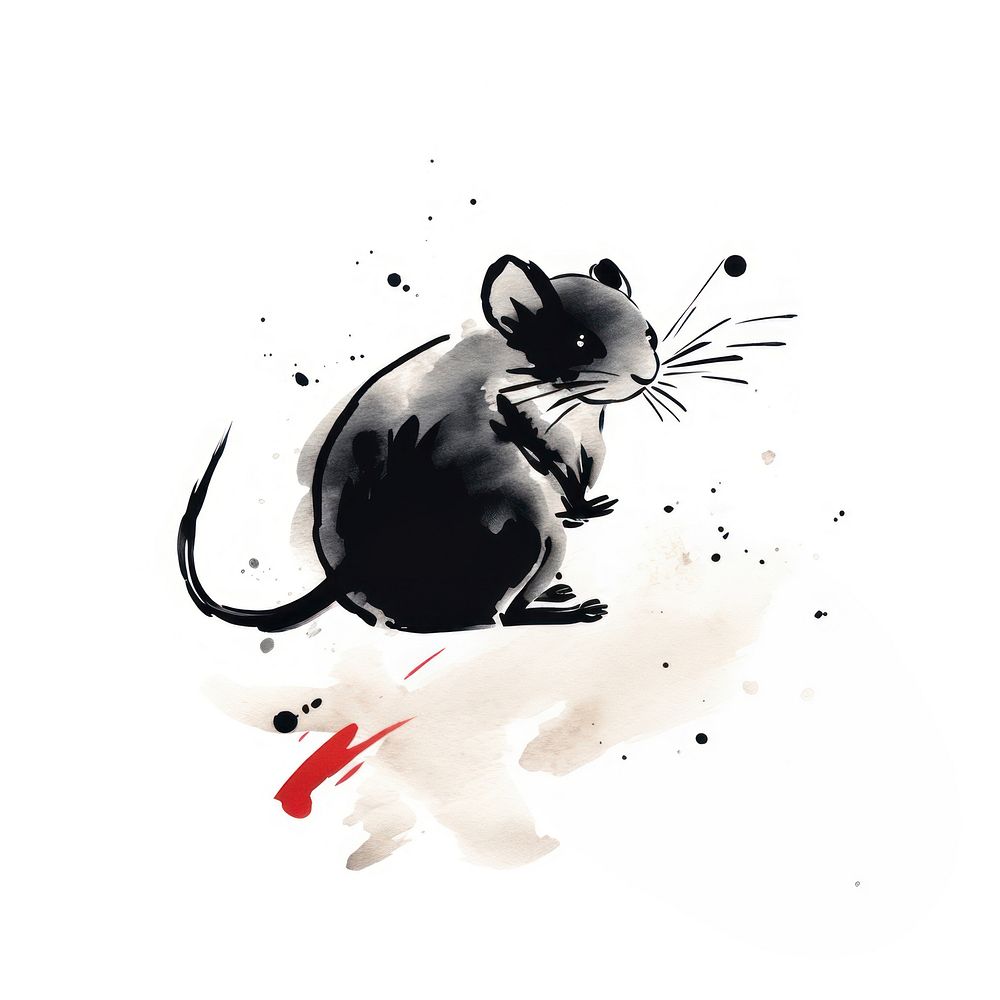 Mouse chinese zodiac animal mammal rodent. AI generated Image by rawpixel.