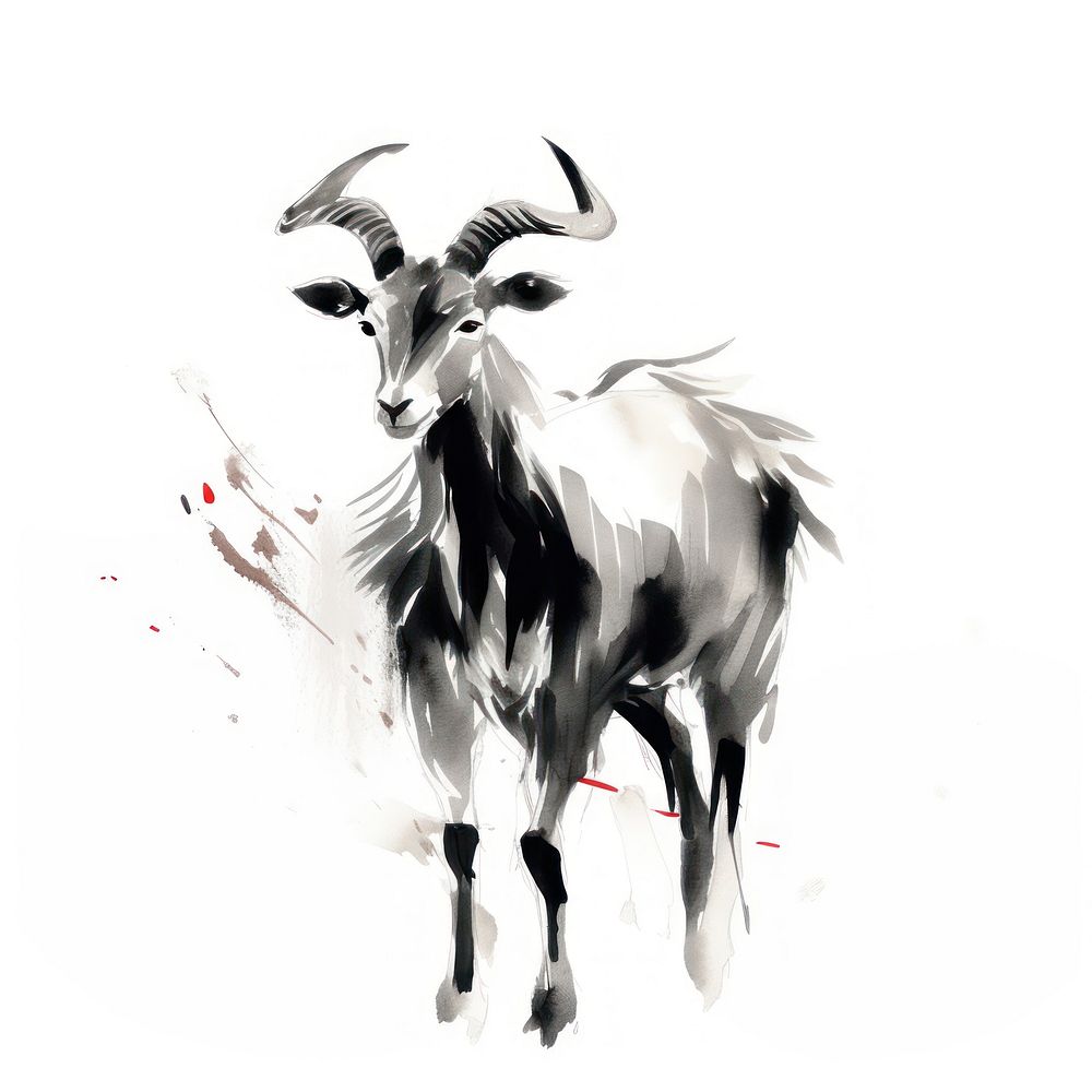 Goat chinese zodiac livestock wildlife animal. AI generated Image by rawpixel.