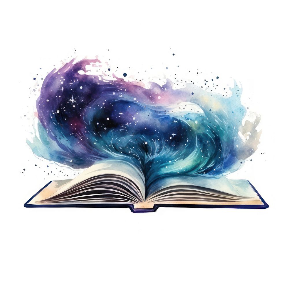 Galaxy element of book in Water color style publication galaxy star.