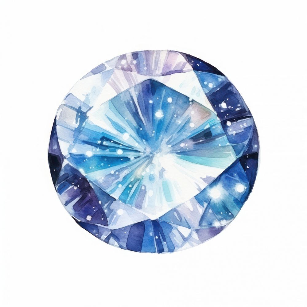 Galaxy element of diamond ring in Water color style gemstone jewelry white background.