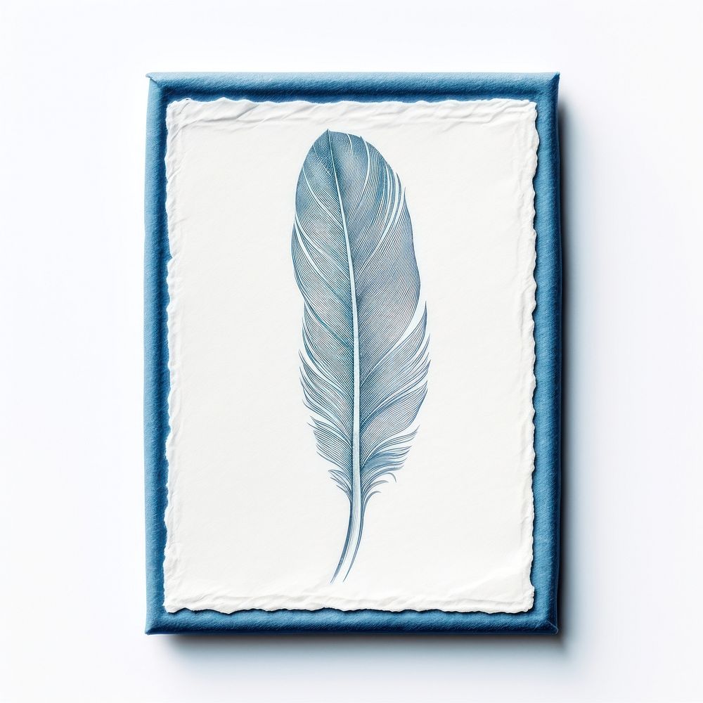 Rectangle feather frame blue. AI generated Image by rawpixel.