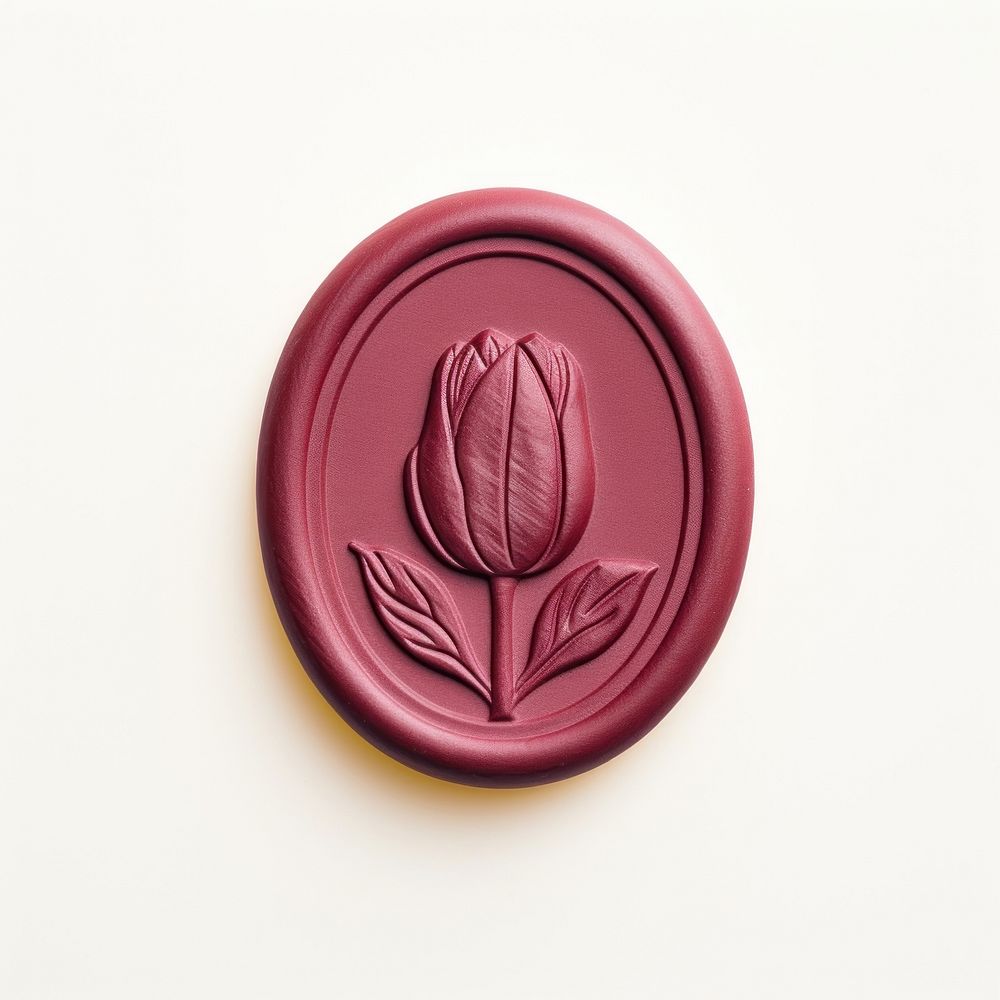 Tulip white background freshness wax seal. AI generated Image by rawpixel.