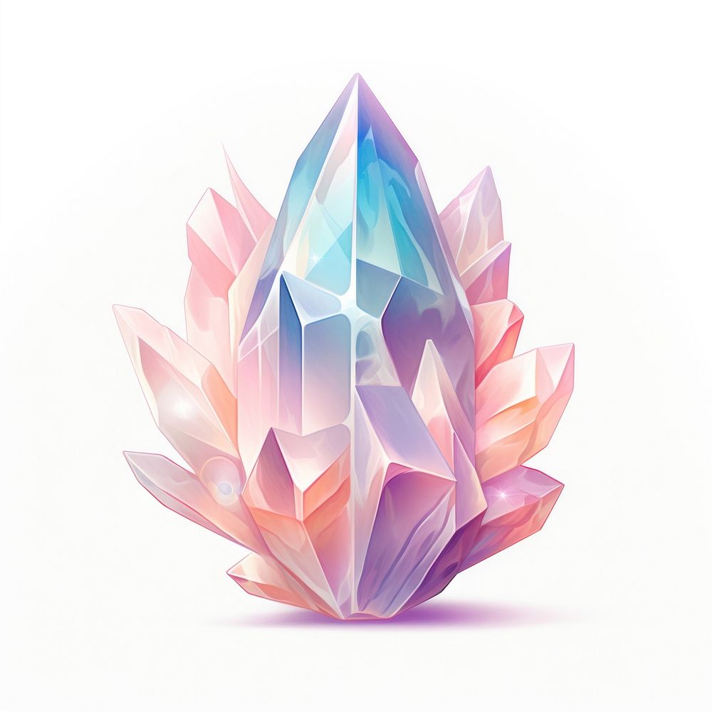 A crystal jewelry art white background.