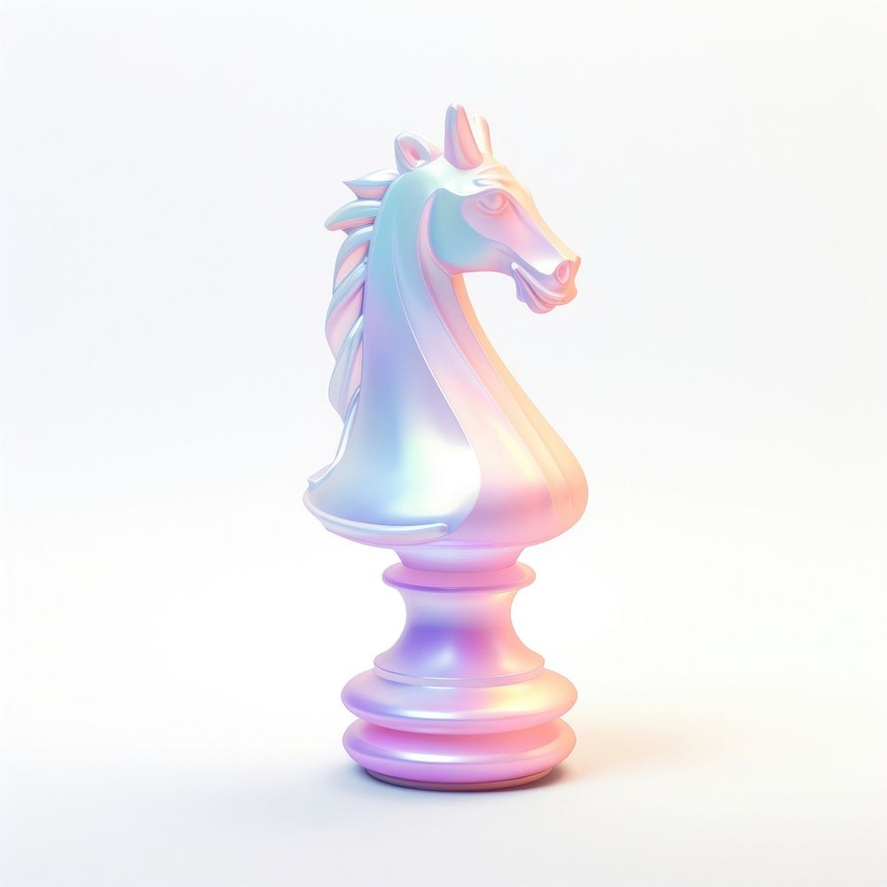 A knight chess piece horse game white background.