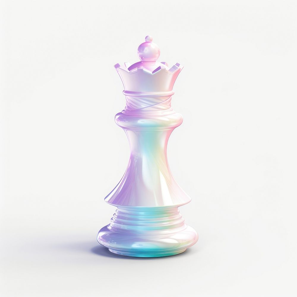 A queen chess piece white background chessboard creativity.