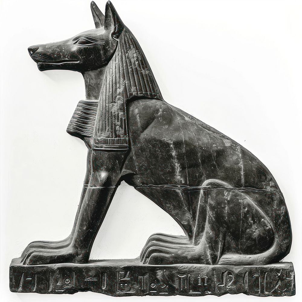 Basrelief ancient Egyptian dog sculpture Free Photo rawpixel