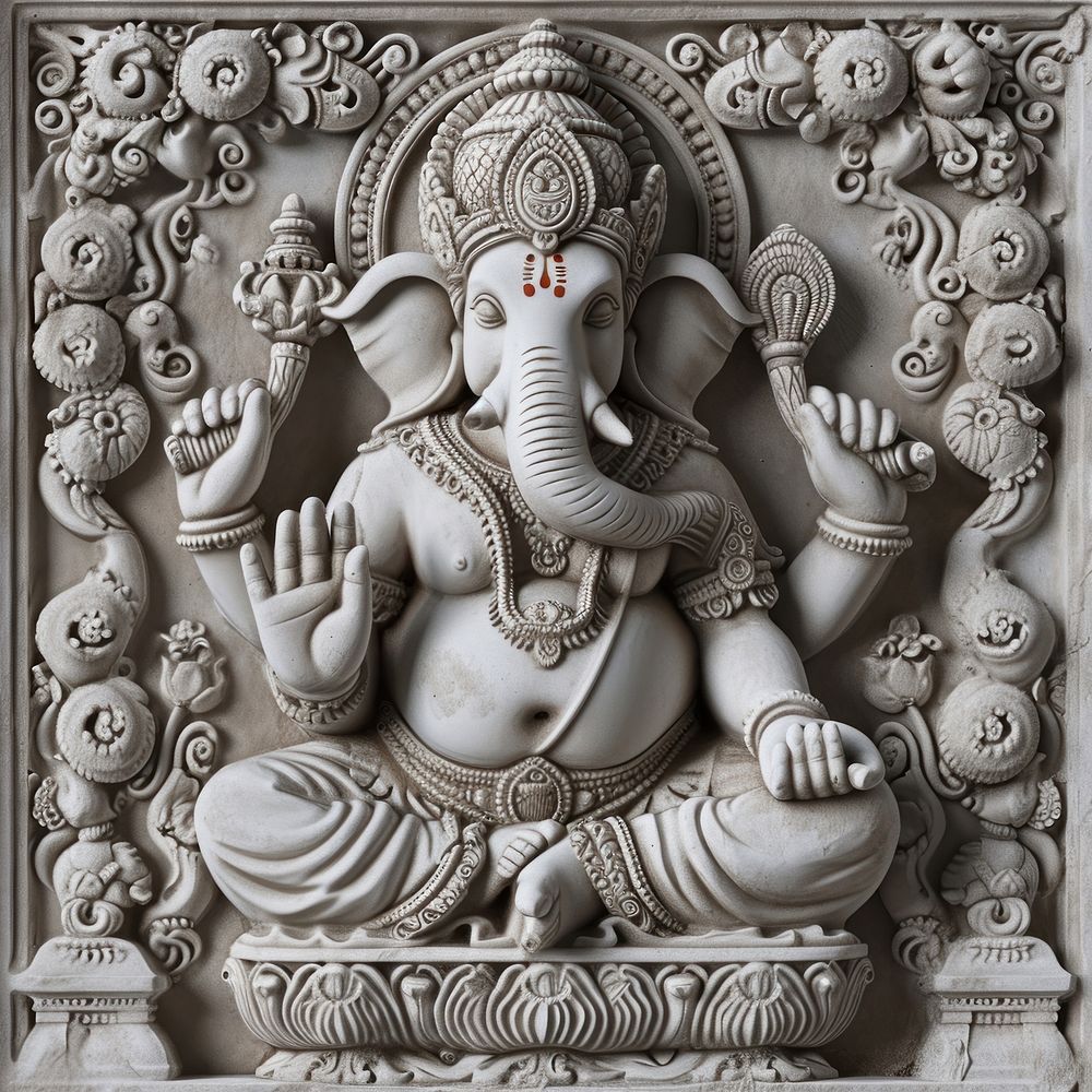 Basrelief ganesh sculpture texture statue Free Photo rawpixel