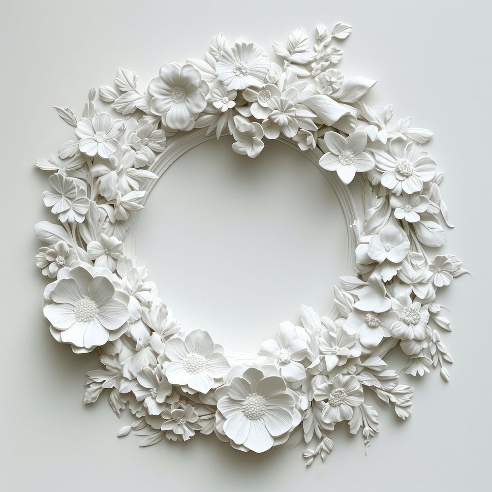 Flower wreath white celebration photography.