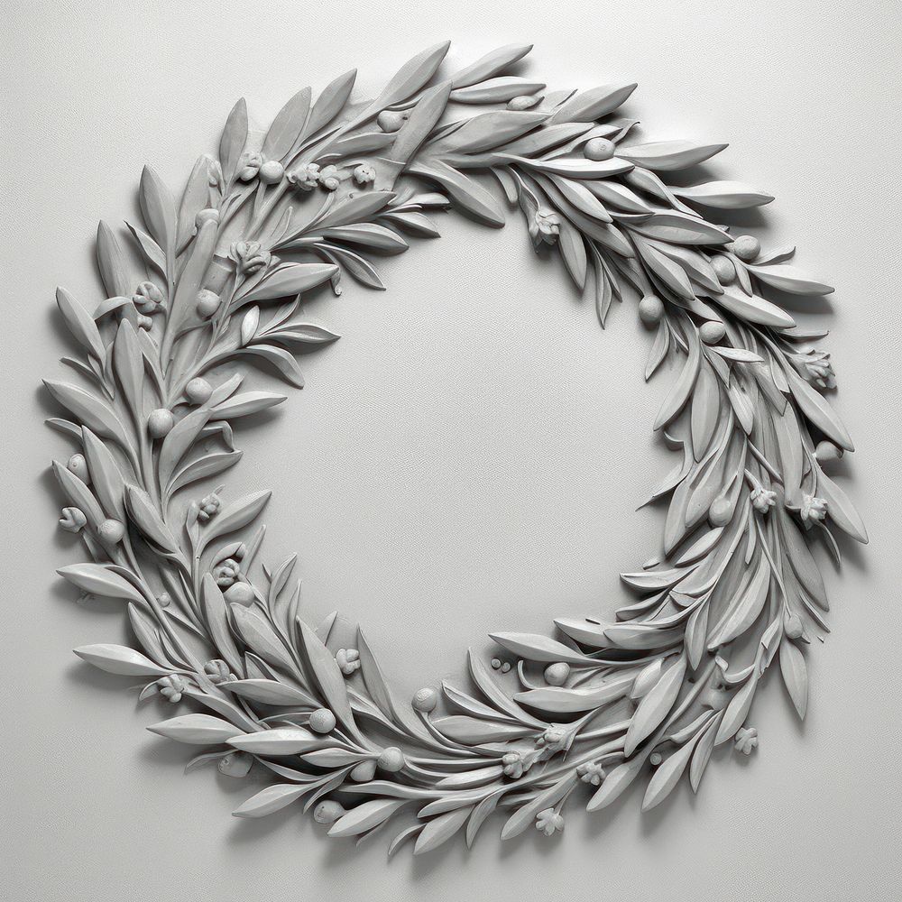 Bas-relief a olive wreath sculpture texture plant art creativity.