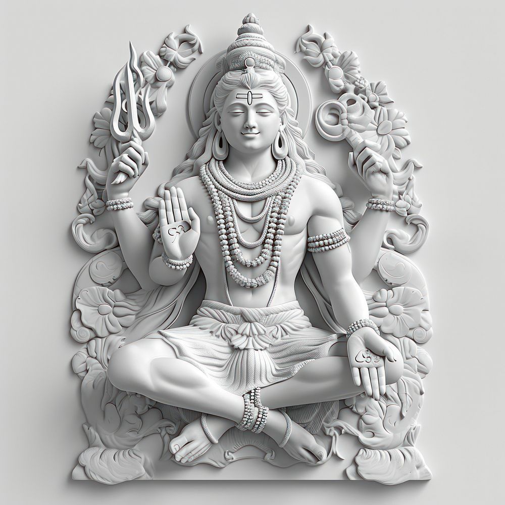 Bas-relief a shiva sculpture texture art representation spirituality.