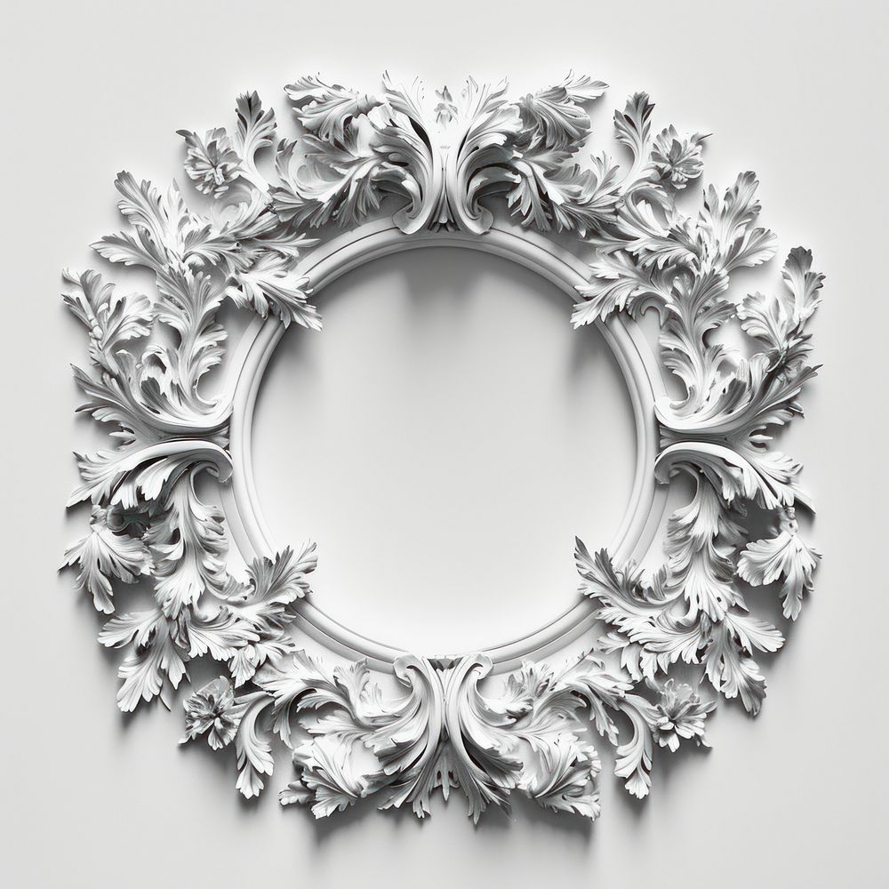 Bas-relief a renaissance wreath sculpture texture white creativity decoration.
