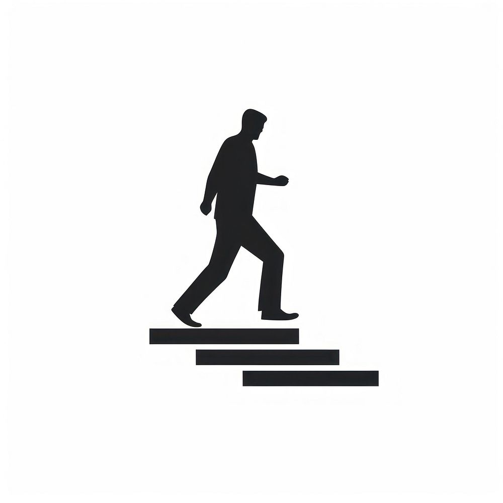  Vector graphic of a man steps silhouette staircase adult. AI generated Image by rawpixel.