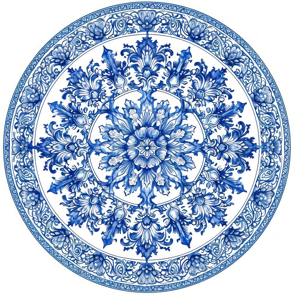 Arabesque patterns porcelain circle plate.