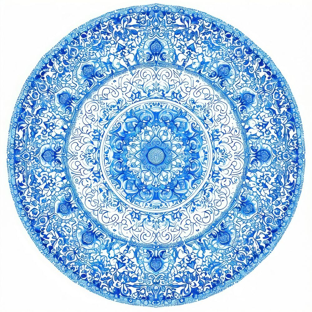 Arabic pattern backgrounds circle blue.