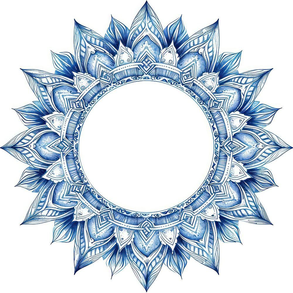Circle frame of tribal pattern white background accessories photography.