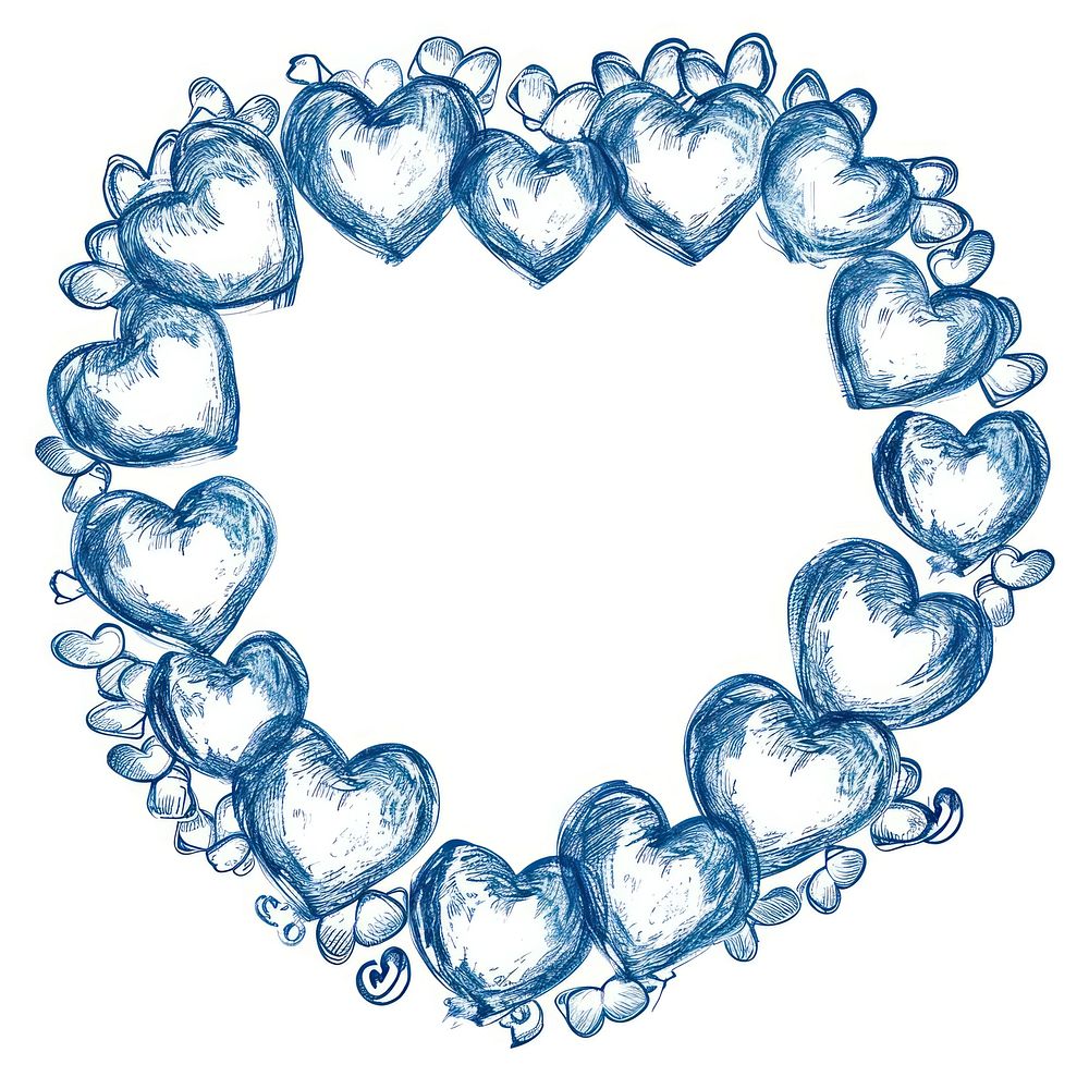 Circle frame of valentines jewelry drawing sketch.