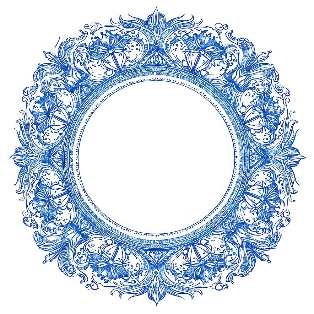 Circle frame of Indian pattern sketch photography porcelain.