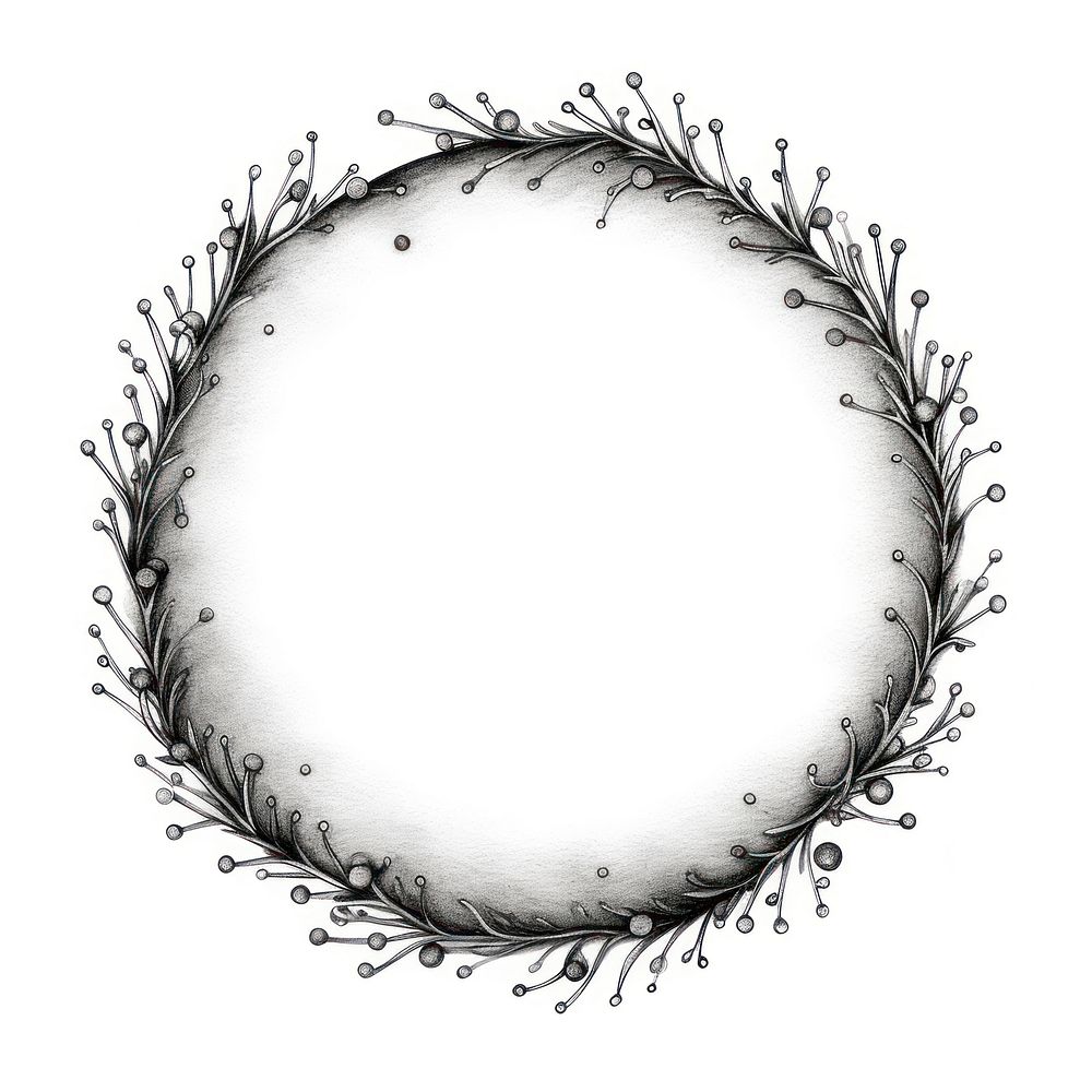 Circle frame with Christmas light drawing sketch pattern.