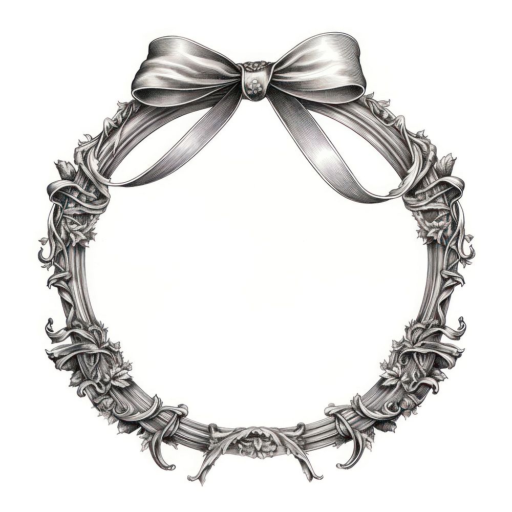 Circle frame with ribbon jewelry white background celebration.