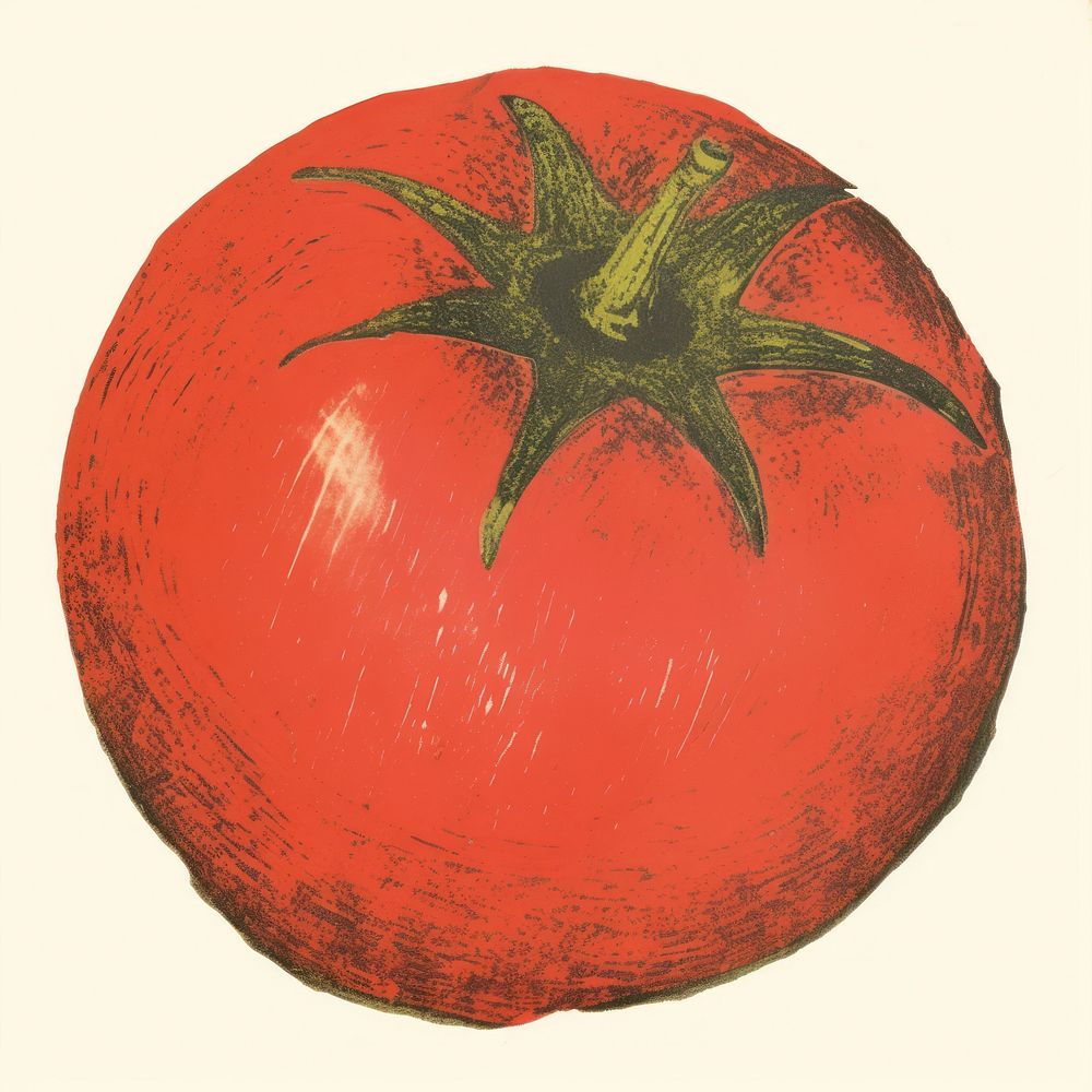 Illustration of a tomato vegetable plant food.