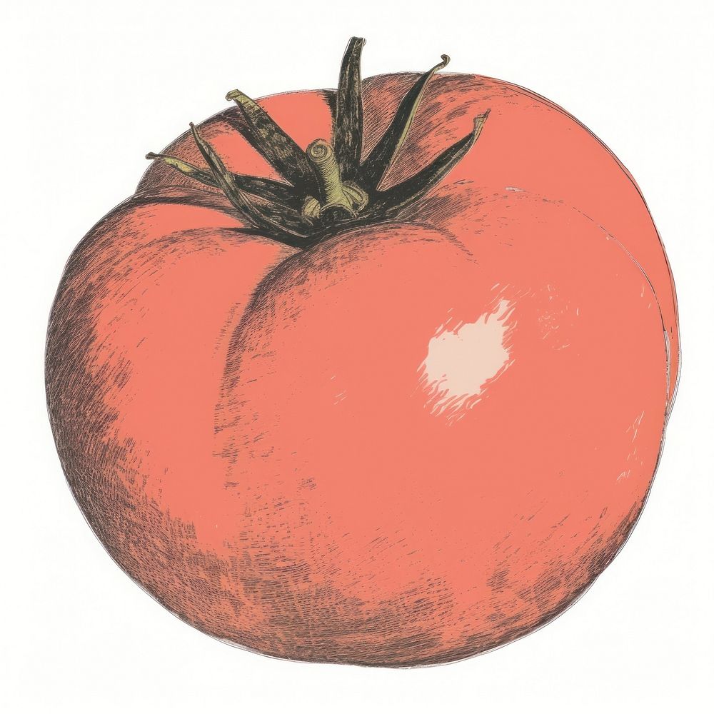 Illustration of a tomato vegetable plant food.