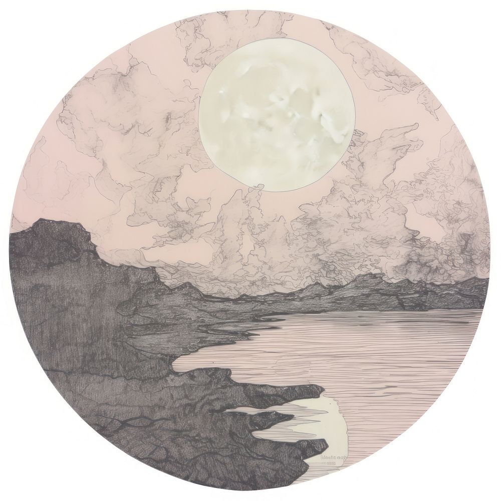 Illustration of a world painting nature moon.
