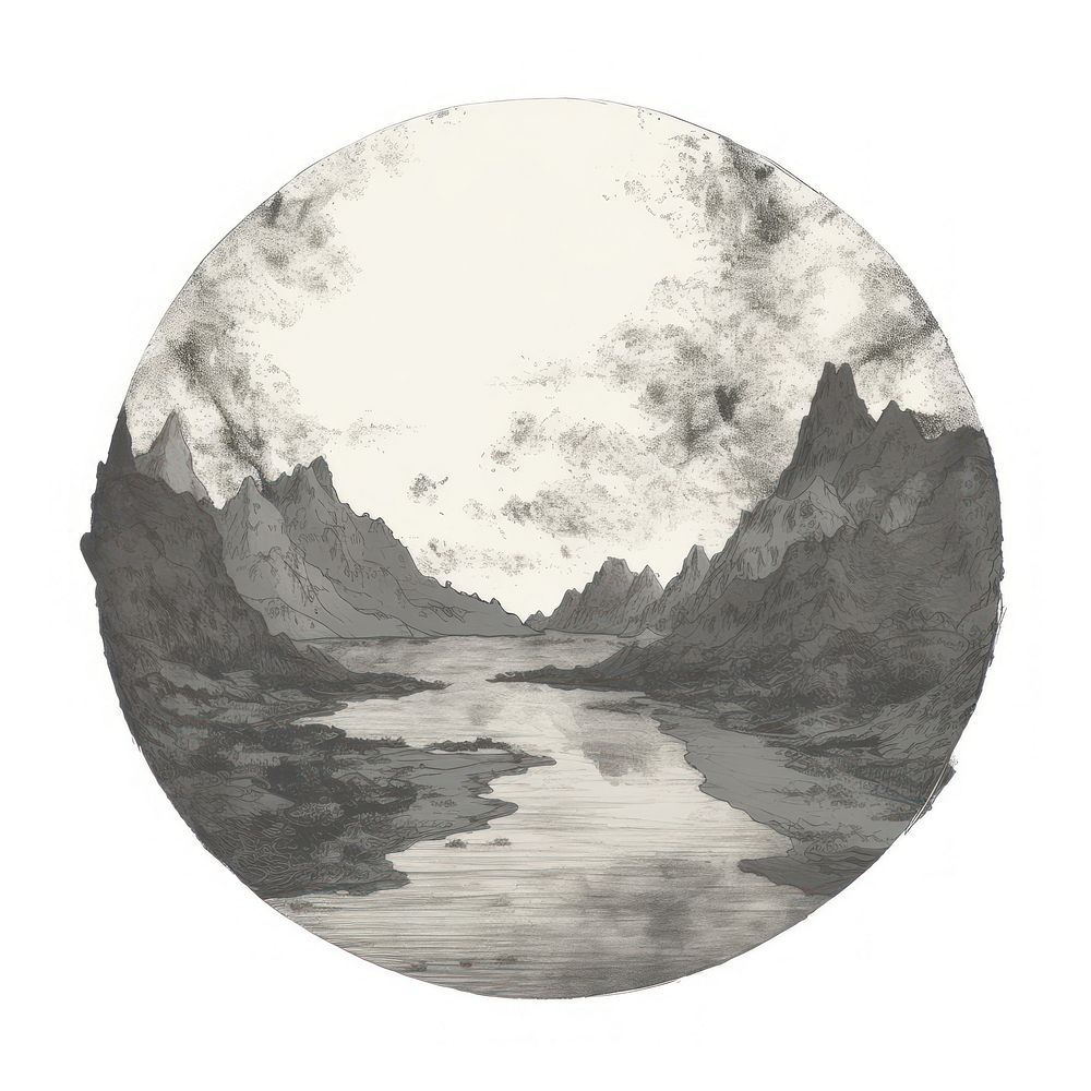 Illustration of a world painting nature lake.