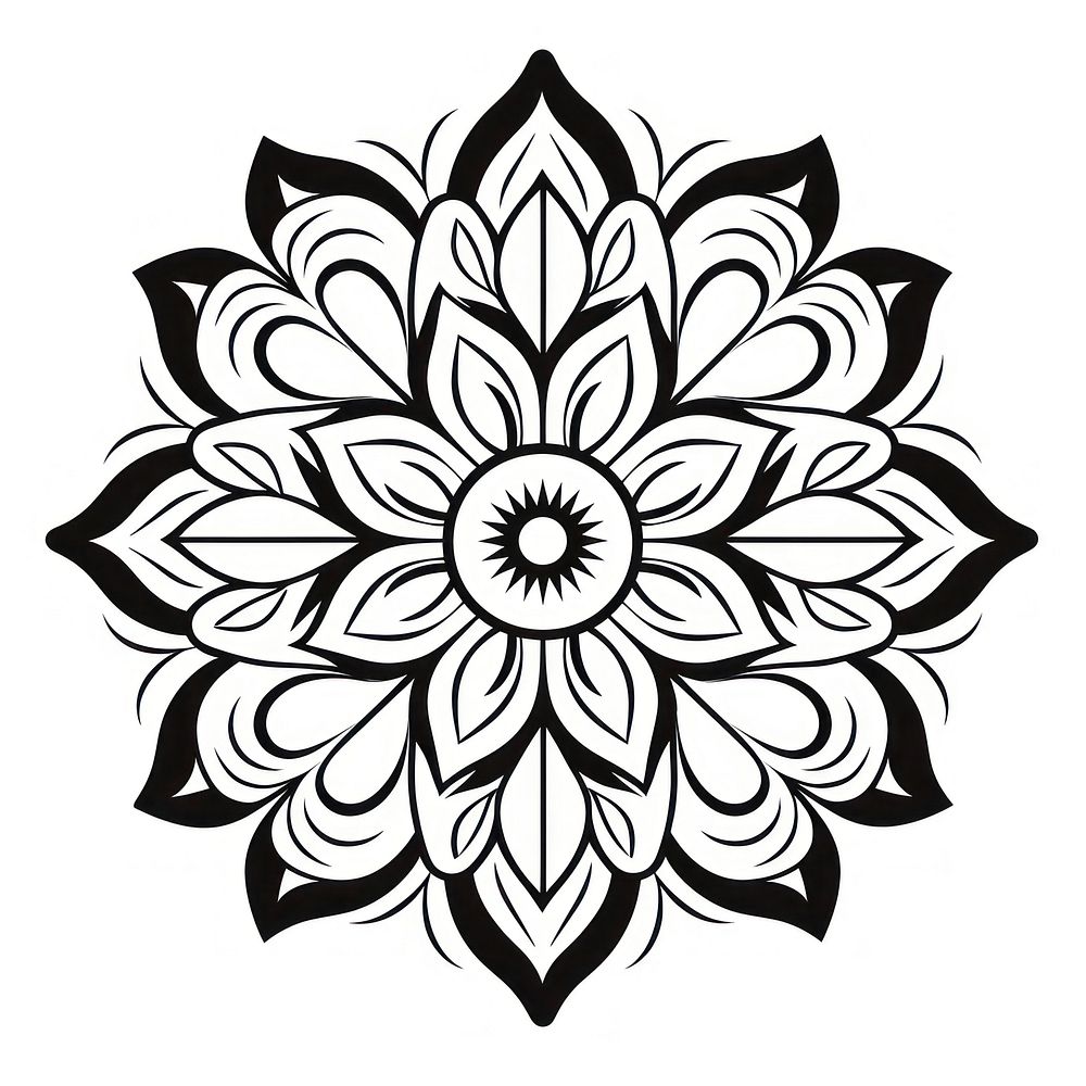 Mandala pattern flower white. AI generated Image by rawpixel.