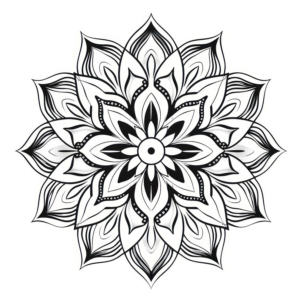 Mandala pattern drawing sketch. AI generated Image by rawpixel.