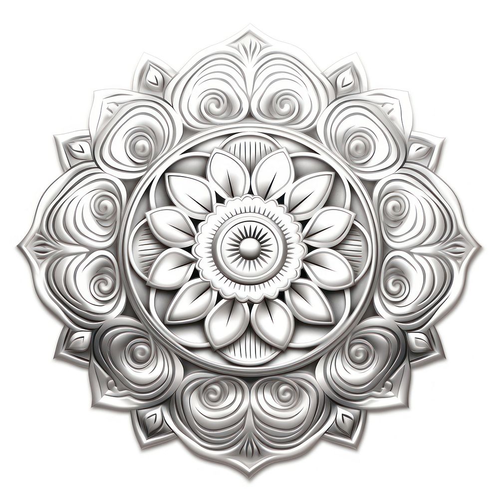 Pattern silver Mandala drawing. AI generated Image by rawpixel.
