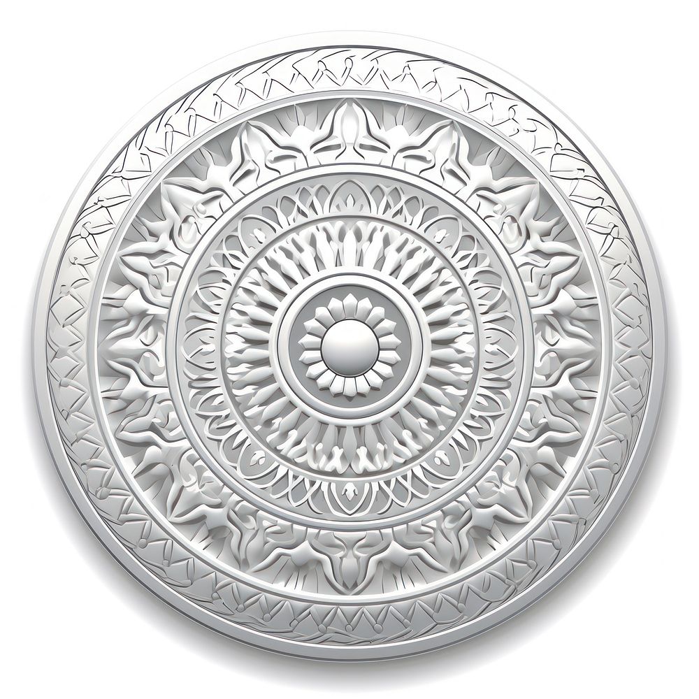 Silver pattern Mandala currency. AI generated Image by rawpixel.
