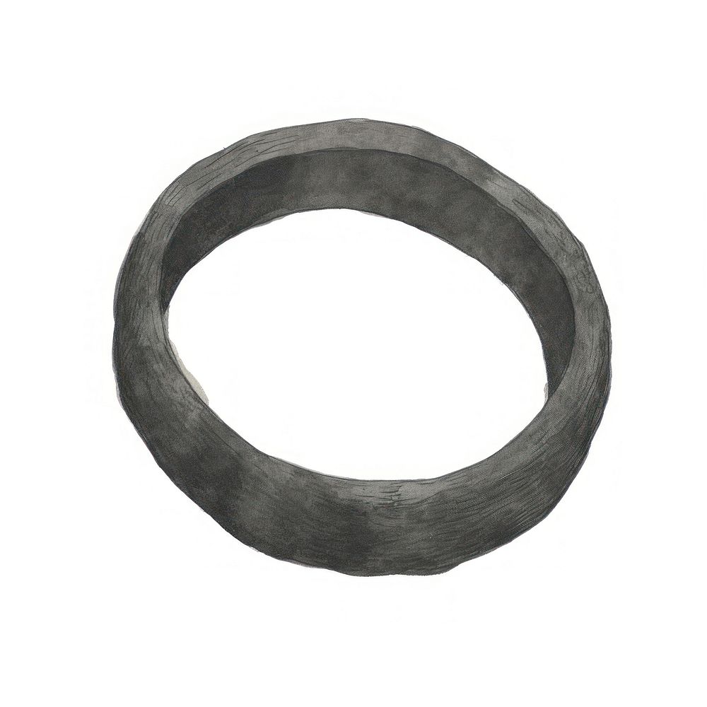 Illustration of a ring jewelry black white background.