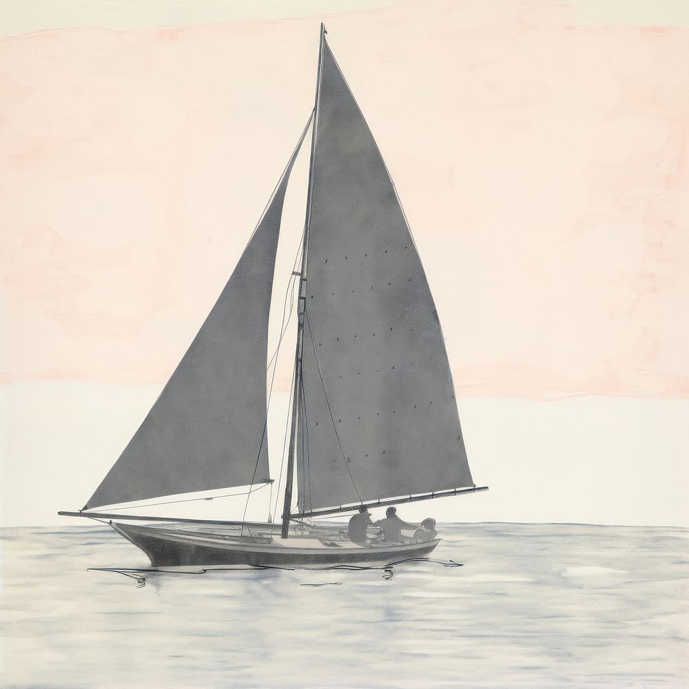 Illustration of a sailboat watercraft painting vehicle.