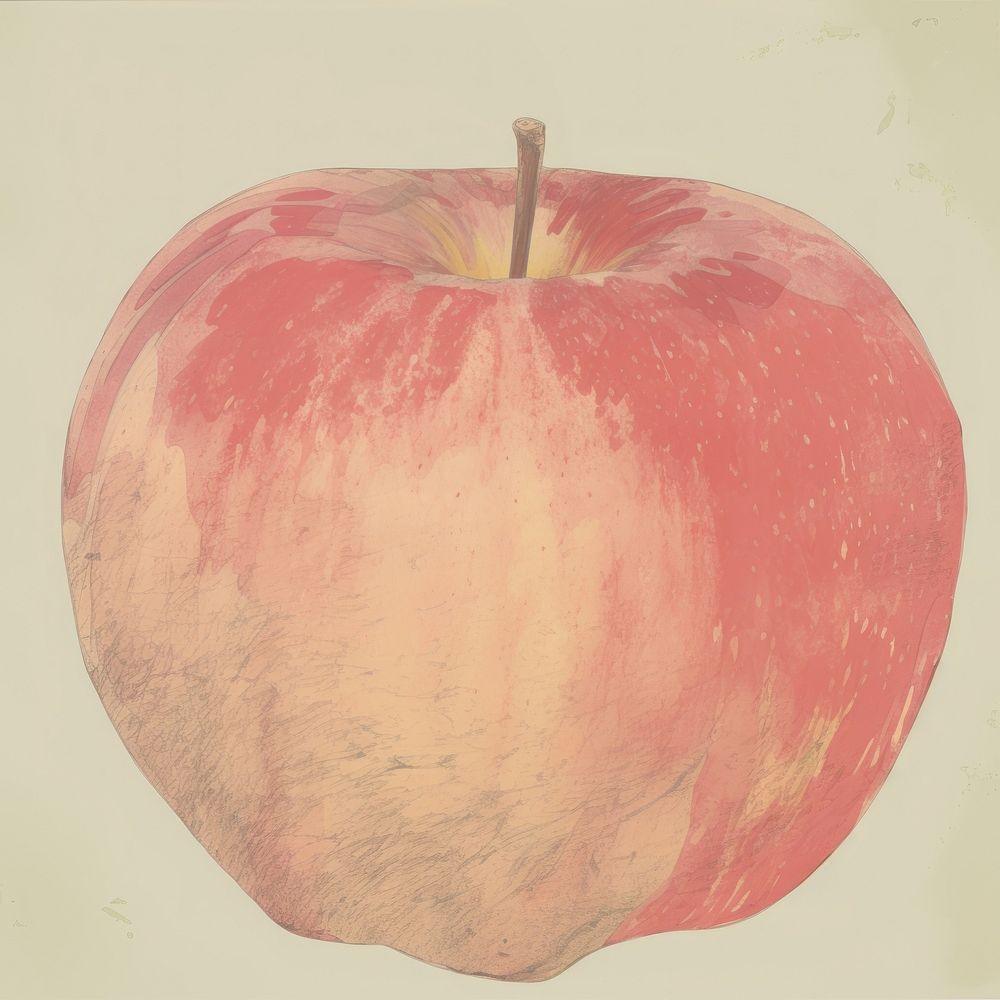 Illustration of red apple fruit plant food.