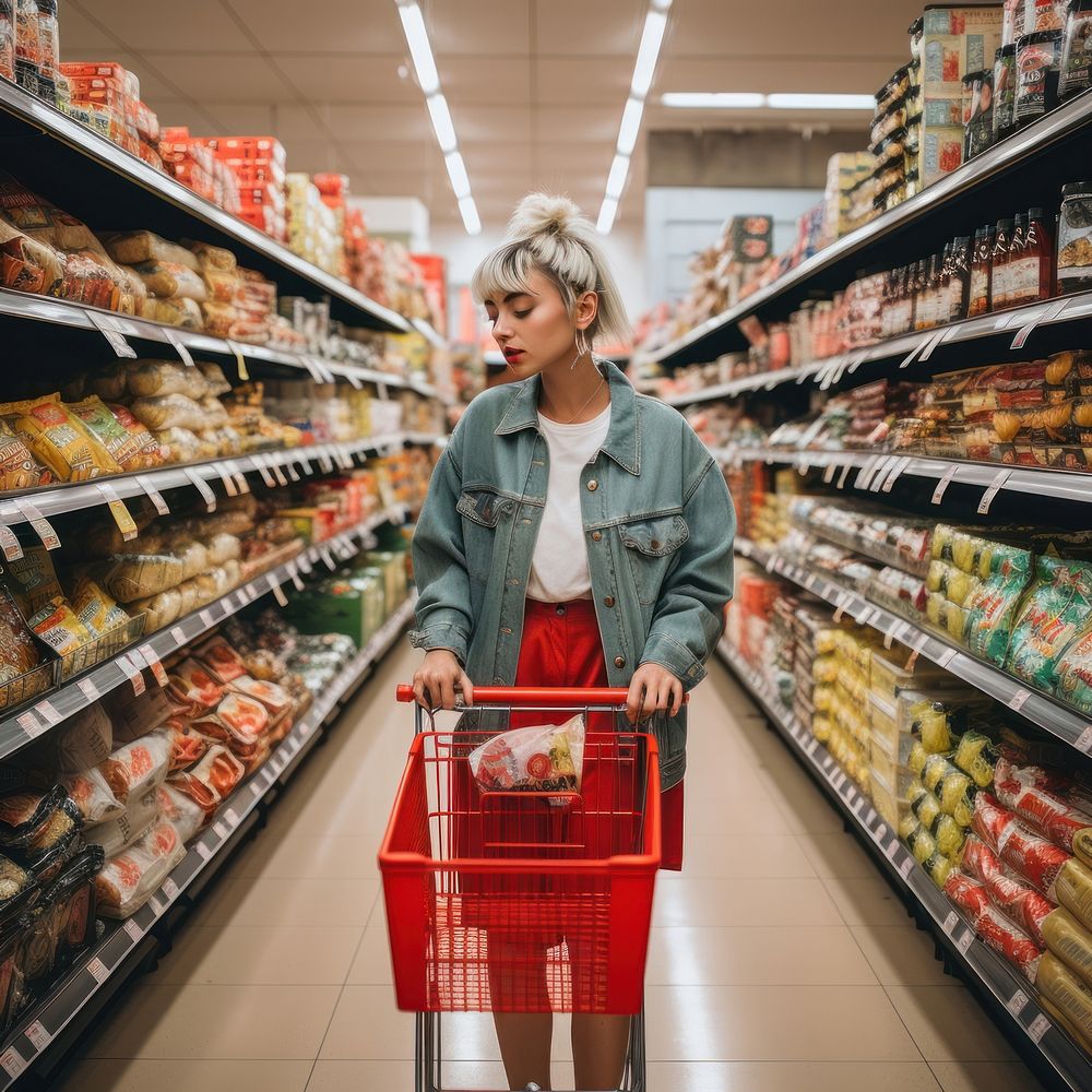 Woman doing grocery shopping adult woman. AI generated Image by rawpixel.