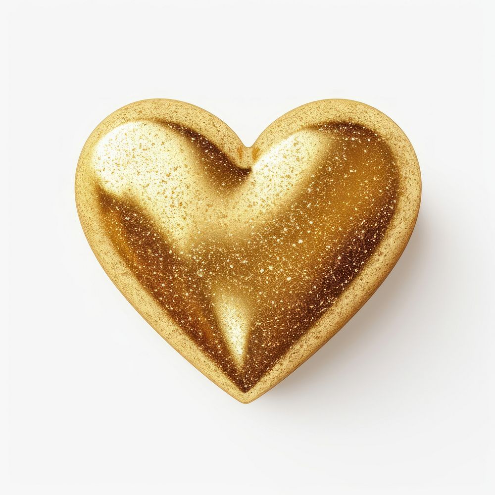 Heart gold jewelry white background. AI generated Image by rawpixel.