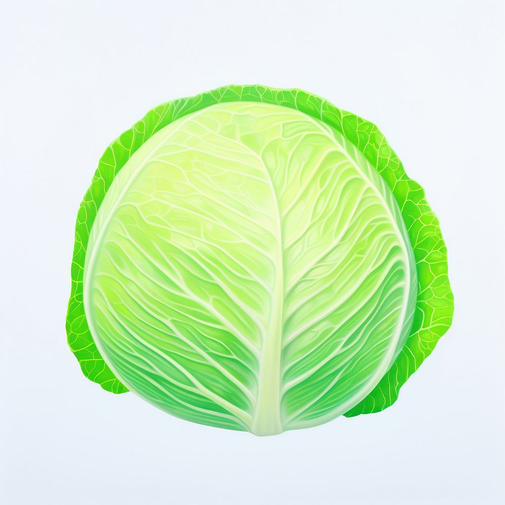 Surrealistic painting of cabbage vegetable plant food.