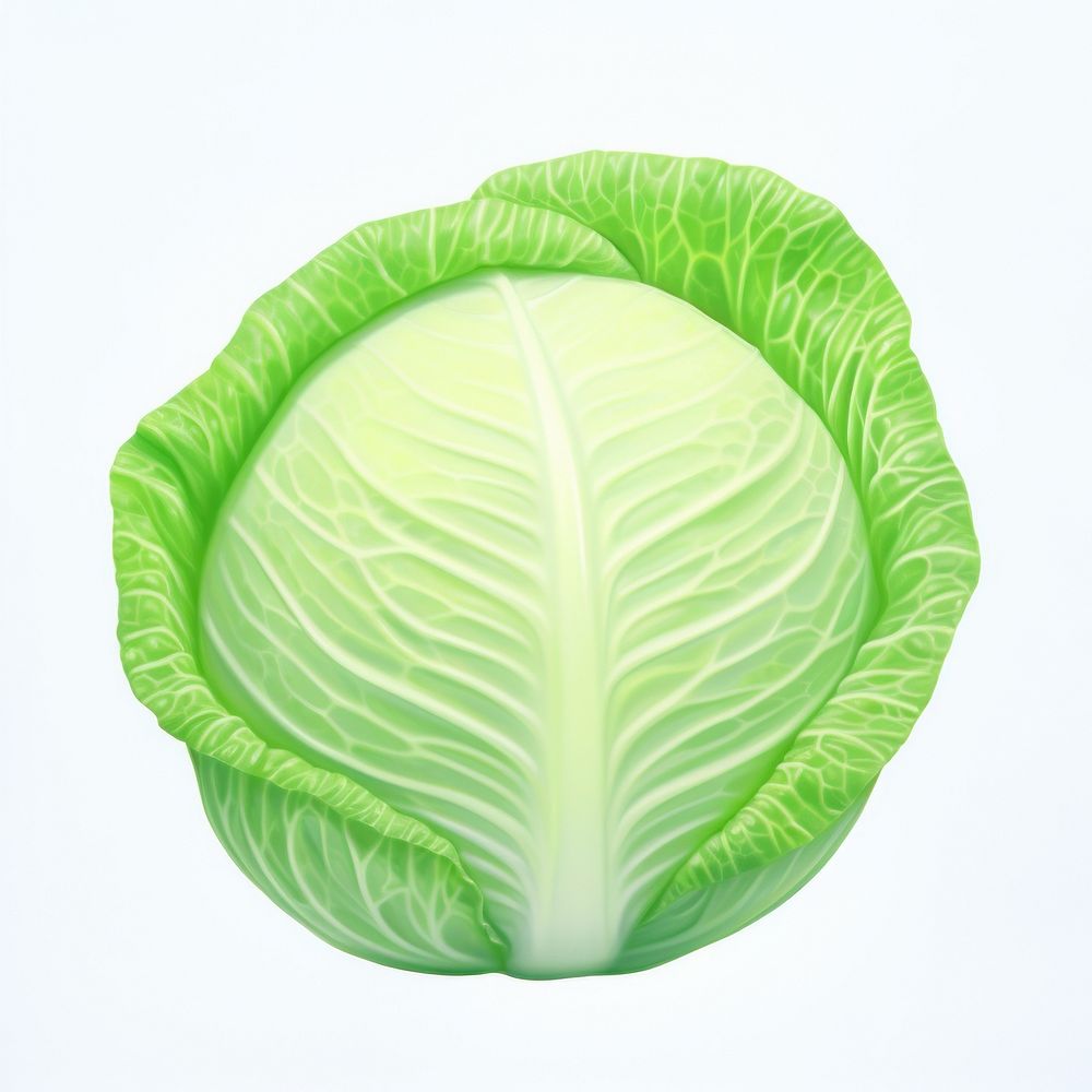 Surrealistic painting of cabbage vegetable plant food.