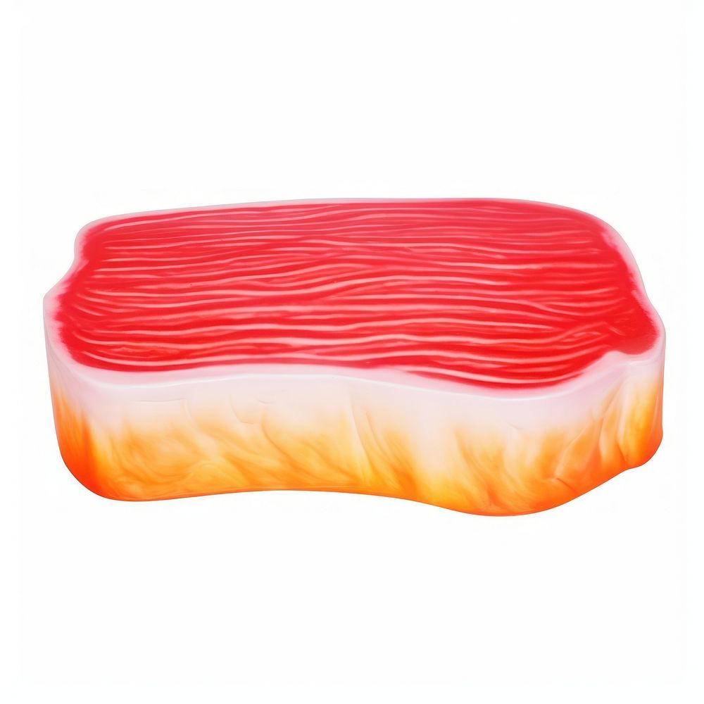 Surrealistic painting of steak food white background ketchup.