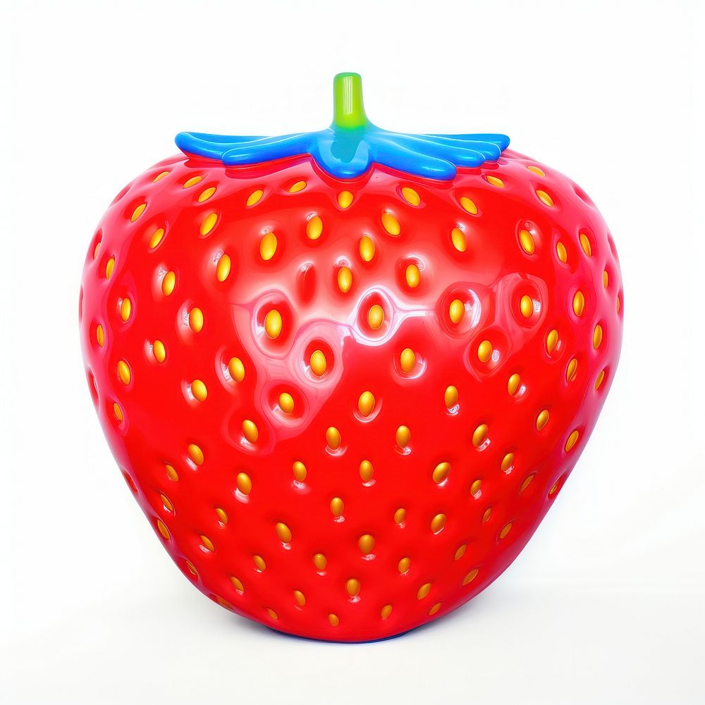 Surrealistic painting of strawberry fruit plant food.