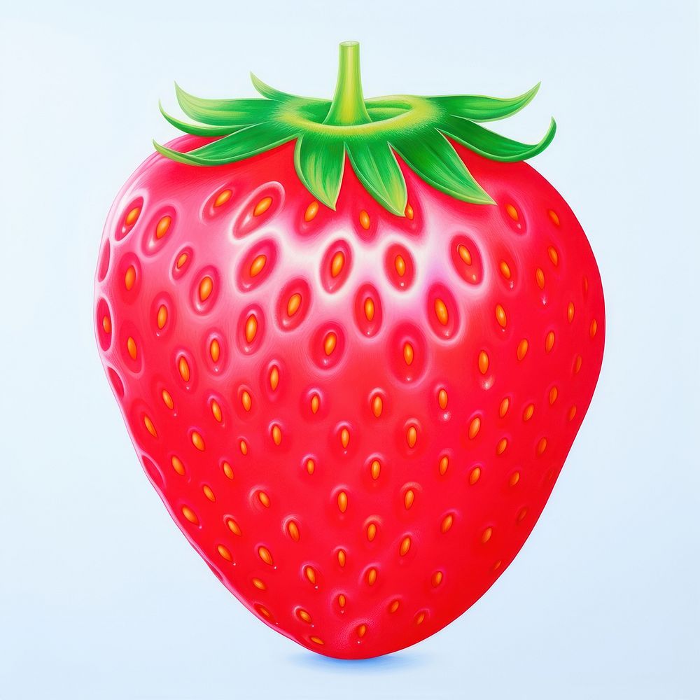 Surrealistic painting of strawberry fruit plant food.