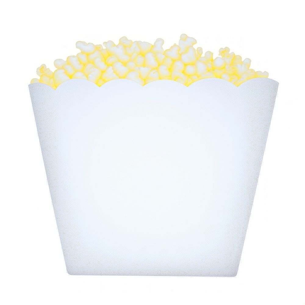 Surrealistic painting of popcorn food white background letterbox.