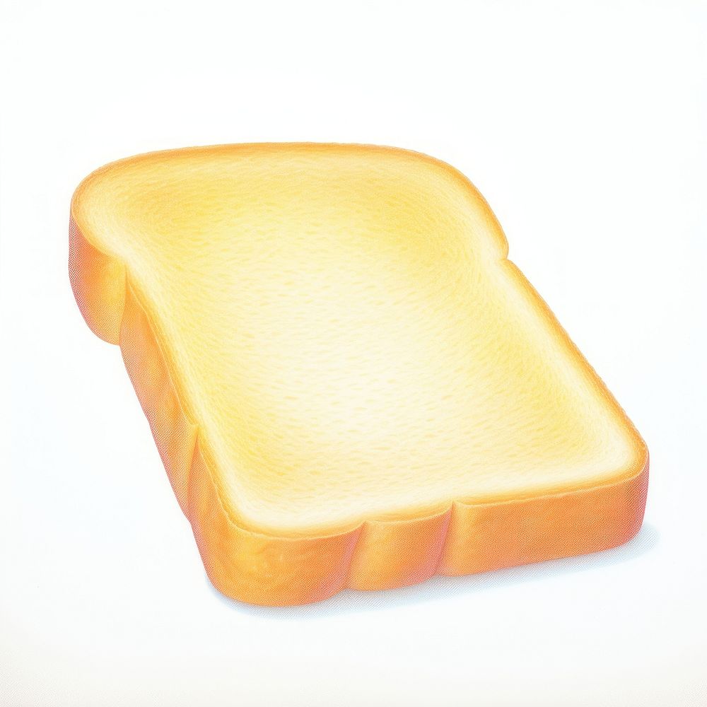 Surrealistic painting of toast bread food white background.